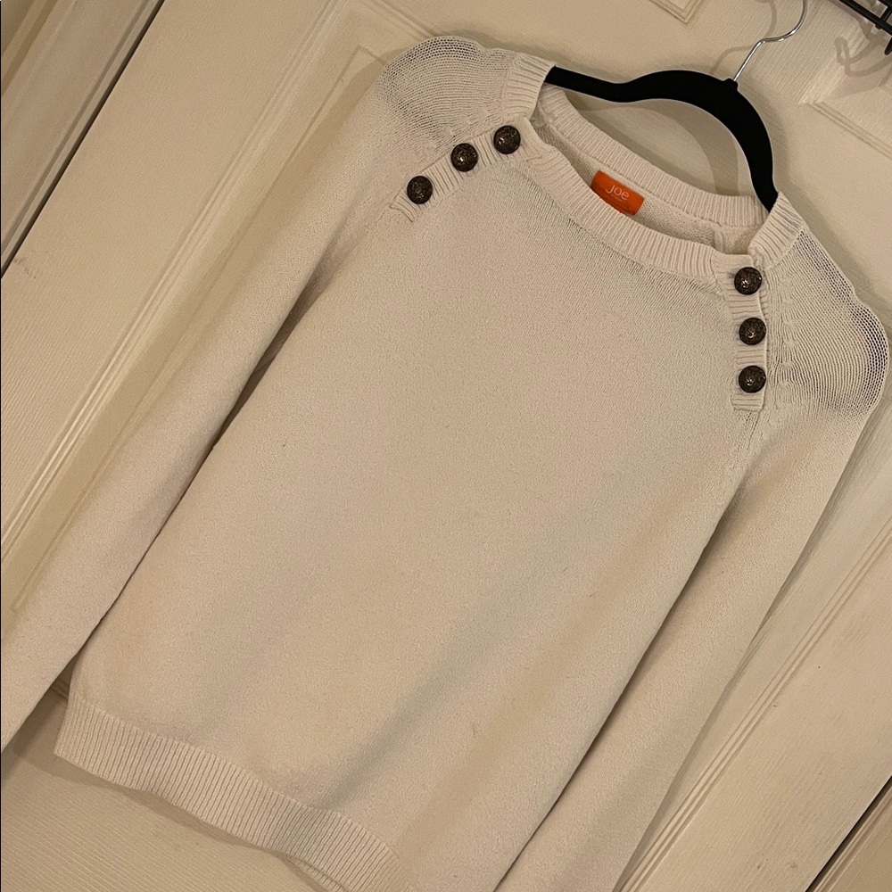 Joe Fresh Cream Button-Detail Sweater